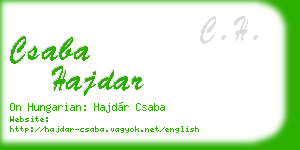 csaba hajdar business card