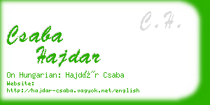 csaba hajdar business card